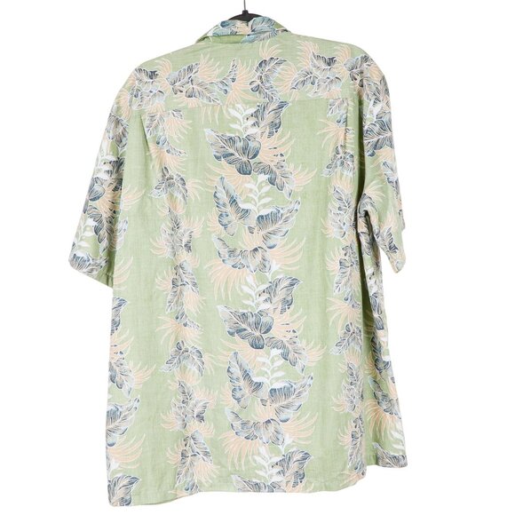 Royal Creations Hawaiian Shirt XL Men 90s Green Hawaii Tropical Palm Leaves Camp - Picture 2 of 6